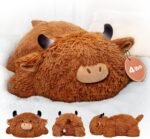 Highland Cow Weighted Stuffed Animal 4lbs – Calming Hug Plush for Stress Relief & Sleep, Soft Gift for Kids & Adults